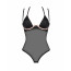 Прозрачное боди Obsessive Selinne teddy XS/S Black, мелкая сетка, двойные бретели - [Фото 3]