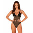 Прозрачное боди Obsessive Selinne teddy XS/S Black, мелкая сетка, двойные бретели - [Фото 1]