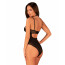 Прозрачное боди Obsessive Selinne teddy XS/S Black, мелкая сетка, двойные бретели - [Фото 2]