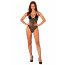 Прозрачное боди Obsessive Selinne teddy M/L Black, мелкая сетка, двойные бретели - [Фото 6]