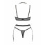 Комплект белья Obsessive Selinne 3-pcs set XL/2XL Black, бюстгальтер, стринги пояс для чулок - [Фото 4]