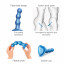 Насадка для страпона Strap-On-Me Dildo Plug Balls Blue Metallic L - [Фото 3]