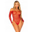 Боди Leg Avenue Crystalized fishnet bodysuit Red One Size - [Фото 1]