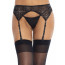 Пояс для чулок Leg Avenue Rhinestone garterbelt Black One Size - [Фото 1]
