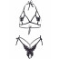 Комплект Leg Avenue Open cup bra and pearl panty Black - [Фото 3]
