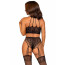 Комплект Leg Avenue Crop top and garter panty Black - [Фото 3]