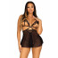 Пеньюар Leg Avenue Lace and mesh babydoll & panty Black L - [Фото 1]