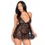 Пеньюар Leg Avenue Floral lace babydoll & string Black M - [Фото 5]