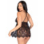 Пеньюар Leg Avenue Floral lace babydoll & string Black M - [Фото 2]