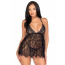 Пеньюар Leg Avenue Floral lace babydoll & string Black M - [Фото 1]