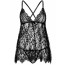 Пеньюар Leg Avenue Floral lace babydoll & string Black L - [Фото 3]