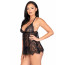 Пеньюар Leg Avenue Floral lace babydoll & string Black L - [Фото 6]