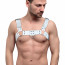 Мужская портупея на грудь из натуральной кожи Feral Feelings - Bulldog Harness White - [Фото 1]