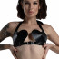 Лиф Сердце из натуральной кожи Feral Feelings - Hearts Bra Black - [Фото 2]
