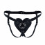 Трусики Сердце для страпона из натуральной кожи Feral Feelings - Hearts Strap-on Belt Black - [Фото 1]