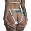 Трусики Сердце для страпона из натуральной кожи Feral Feelings - Hearts Strap-on Belt White - [Фото 3]