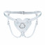 Трусики Сердце для страпона из натуральной кожи Feral Feelings - Hearts Strap-on Belt White - [Фото 1]
