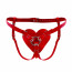 Трусики Сердце для страпона из натуральной кожи Feral Feelings - Hearts Strap-on Belt Red - [Фото 1]