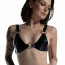 Лиф из натуральной кожи Feral Feelings - Bikini Top Black - [Фото 2]