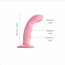Насадка для страпона с двойной точечной пульсацией Strap-On-Me TAPPING DILDO WAVE - CORAL PINK - [Фото 2]