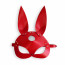 Кожаная маска Зайки Art of Sex - Bunny mask, цвет Красный - [Фото 3]