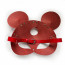 Кожаная маска зайки Art of Sex - Mouse Mask, цвет Красный - [Фото 4]