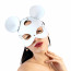 Кожаная маска зайки Art of Sex - Mouse Mask, цвет Белый - [Фото 1]