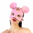 Кожаная маска зайки Art of Sex - Mouse Mask, цвет Розовый - [Фото 1]