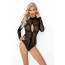 Боди под леопард Noir Handmade F287 Leopard flock bodysuit with long sleeves, XL, длинный рукав - [Фото 4]