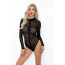 Боди под леопард Noir Handmade F287 Leopard flock bodysuit with long sleeves, XL, длинный рукав - [Фото 1]