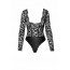 Боди Noir Handmade F296 Psyche, S, кружево, длинный рукав, низ под латекс, с доступом - [Фото 6]