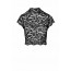 Топ Noir Handmade F303 Essence, XL, black, кружевной, короткий рукав, воротник-стойка - [Фото 4]