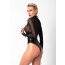 Боди Noir Handmade F321 Edge, M, низ под латекс, верх сетка, молния на все тело, декор кольца - [Фото 2]