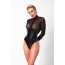 Боди Noir Handmade F321 Edge, XL, низ под латекс, верх сетка, молния на все тело, декор кольца - [Фото 1]