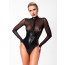 Боди Noir Handmade F321 Edge, XL, низ под латекс, верх сетка, молния на все тело, декор кольца - [Фото 3]