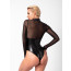 Боди Noir Handmade F321 Edge, 3XL, низ под латекс, верх сетка, молния на все тело, декор кольца - [Фото 4]