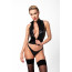 Топ Noir Handmade F324 Glam, XXL, black, халтер, на молнии, виниловые вставки, воротник-стойка - [Фото 2]