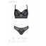 Комплект Passion DROSERA SET black S/M, сетка+кружево, бюстье и трусики танга - [Фото 5]