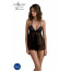 Пеньюар Passion KERRIA CHEMISE black, S/M, кружевной верх, трусики в комплекте - [Фото 1]