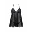 Пеньюар Passion KERRIA CHEMISE black, S/M, кружевной верх, трусики в комплекте - [Фото 3]