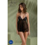 Пеньюар Passion KERRIA CHEMISE black, XXL/XXXL, кружевной верх, трусики в комплекте - [Фото 6]