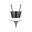 Комплект Passion KERRIA SET black, S/M, сетка+кружево, бюстье и стринги - [Фото 4]