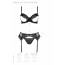 Комплект Passion KERRIA SET WITH OPEN BRA black, L/XL, бюстгальтер с открытой чашкой, стринги, пояс для чулок - [Фото 5]