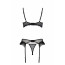 Комплект Passion KERRIA SET WITH OPEN BRA black, L/XL, бюстгальтер с открытой чашкой, стринги, пояс для чулок - [Фото 4]