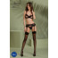 Комплект Passion KERRIA SET WITH OPEN BRA black, L/XL, бюстгальтер с открытой чашкой, стринги, пояс для чулок - [Фото 6]