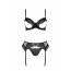 Комплект Passion KERRIA SET WITH OPEN BRA black, L/XL, бюстгальтер с открытой чашкой, стринги, пояс для чулок - [Фото 3]
