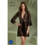 Пеньюар Passion LEAFA PEIGNOIR black S/M, длина чуть выше колена, широкие рукава, завязывается на пояс - [Фото 6]