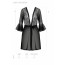 Пеньюар Passion LEAFA PEIGNOIR black S/M, длина чуть выше колена, широкие рукава, завязывается на пояс - [Фото 5]