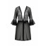 Пеньюар Passion LEAFA PEIGNOIR black, XXL/XXXL, длина чуть выше колена, широкие рукава, завязывается на пояс - [Фото 3]