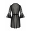 Пеньюар Passion LEAFA PEIGNOIR black, XXL/XXXL, длина чуть выше колена, широкие рукава, завязывается на пояс - [Фото 4]